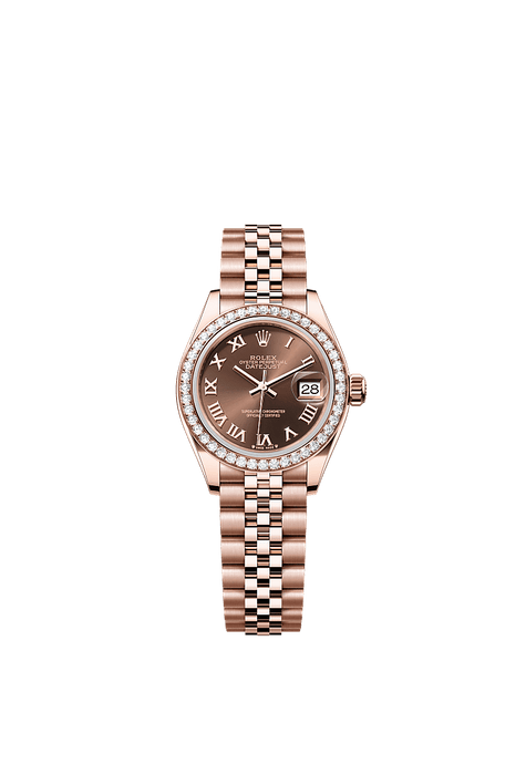 Rolex Rose Gold Datejust - 28mm - Chocolate - Jubilee