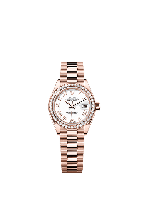 Rolex Rose Gold Datejust - 28mm - White - President