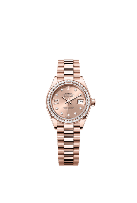 Rolex Rose Gold Datejust - 28mm - Rosé-colour Diamond Dial - President