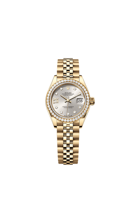 Rolex Yellow Gold Datejust - 28mm - Silver Diamond Dial - Jubilee