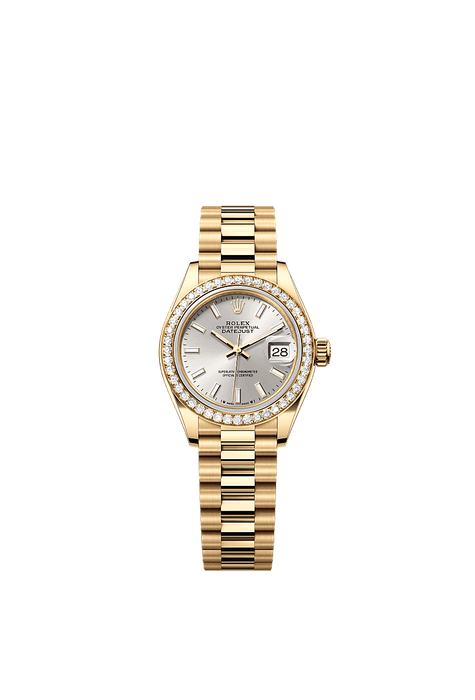 Rolex Yellow Gold Datejust - 28mm - Silver - President