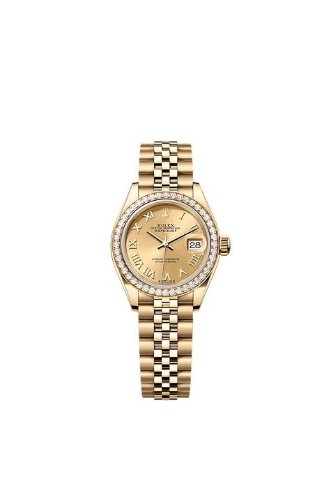 Rolex Yellow Gold Datejust - 28mm - Champagne-colour - Jubilee