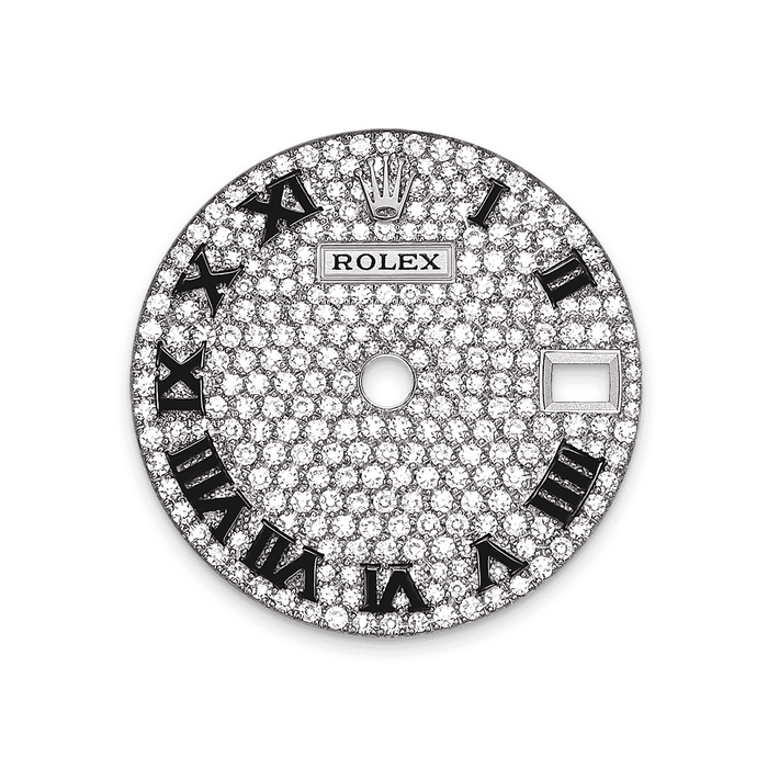 Rolex White Gold Datejust - 28mm - Diamond-paved - President