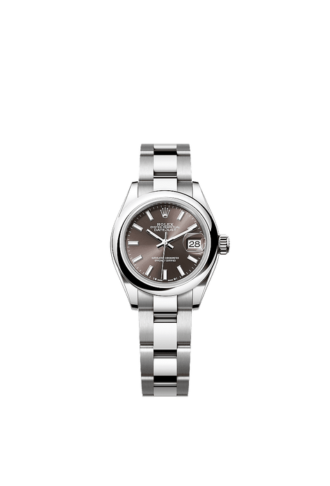 Rolex Stainless Steel Datejust - 28mm - Dark grey - Oyster