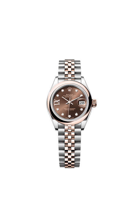 Rolex Two-Tone (RG/SS) Datejust - 28mm - Chocolate Diamond Dial - Jubilee