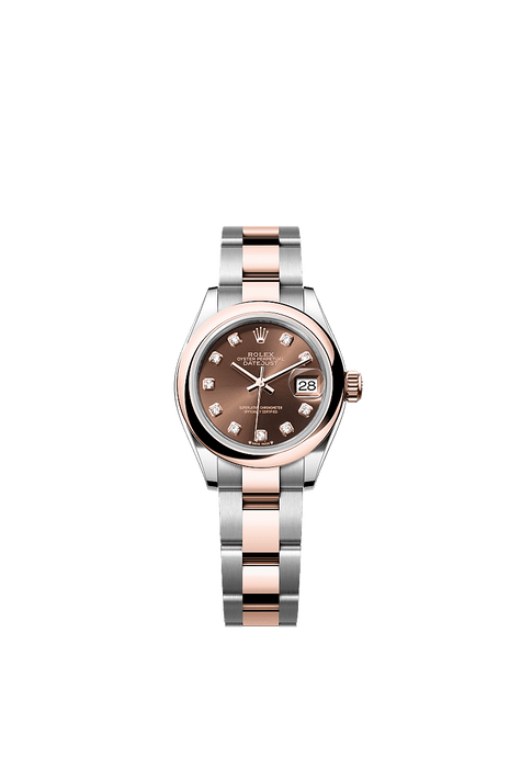 Rolex Two-Tone (RG/SS) Datejust - 28mm - Chocolate Diamond Dial - Oyster