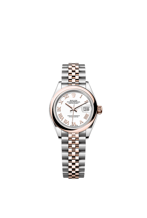 Rolex Two-Tone (RG/SS) Datejust - 28mm - White - Jubilee