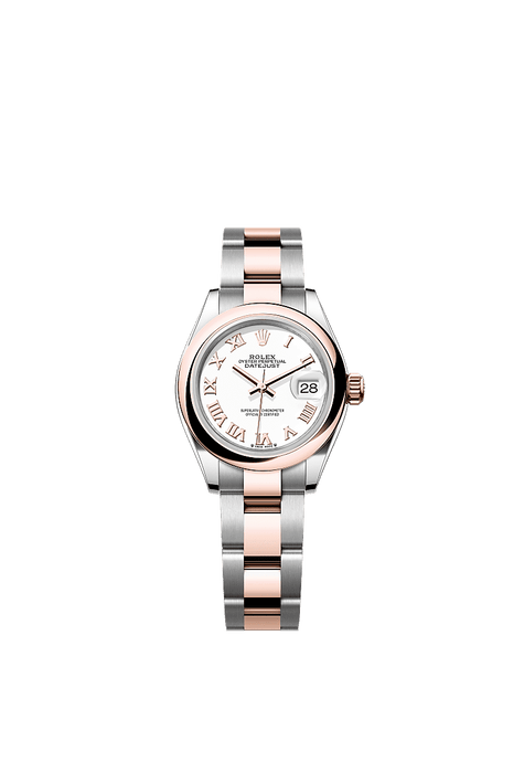 Rolex Two-Tone (RG/SS) Datejust - 28mm - White - Oyster