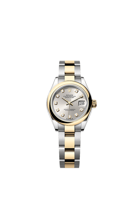 Rolex Two-Tone (YG/SS) Datejust - 28mm - Silver Diamond Dial - Oyster