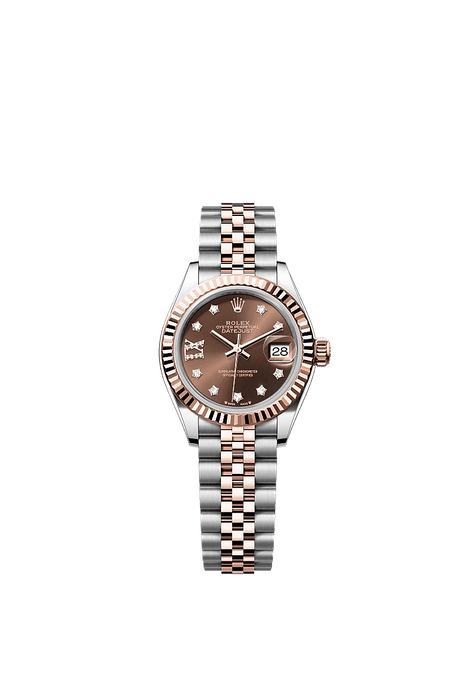 Rolex Two-Tone (RG/SS) Datejust - 28mm - Chocolate Diamond Dial - Jubilee