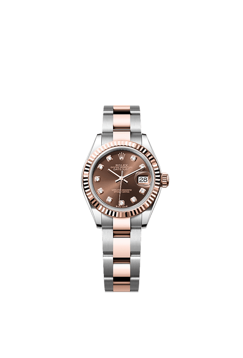 Rolex Two-Tone (RG/SS) Datejust - 28mm - Chocolate Diamond Dial - Oyster