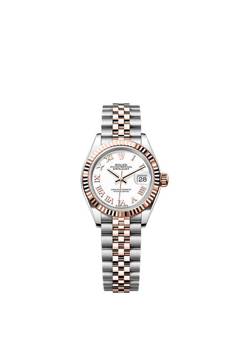 Rolex Two-Tone (RG/SS) Datejust - 28mm - White - Jubilee