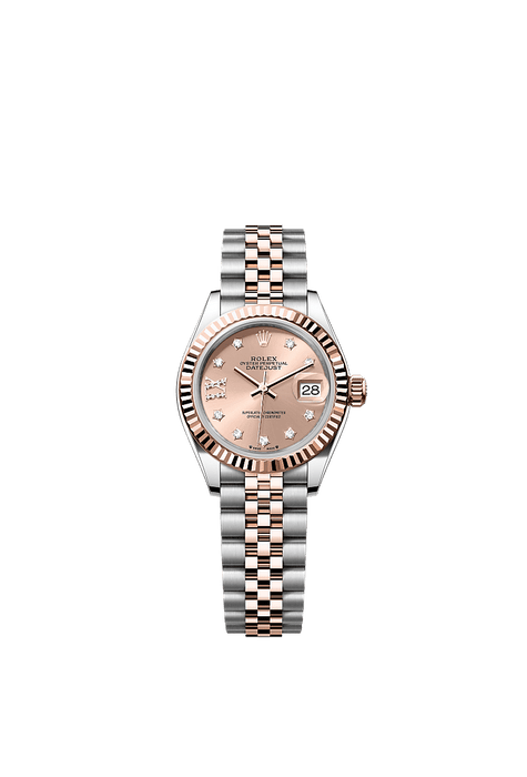 Rolex Two-Tone (RG/SS) Datejust - 28mm - Rosé-colour Diamond Dial - Jubilee