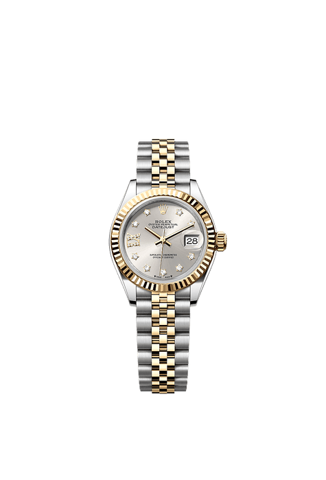 Rolex Two-Tone (YG/SS) Datejust - 28mm - Silver Diamond Dial - Jubilee