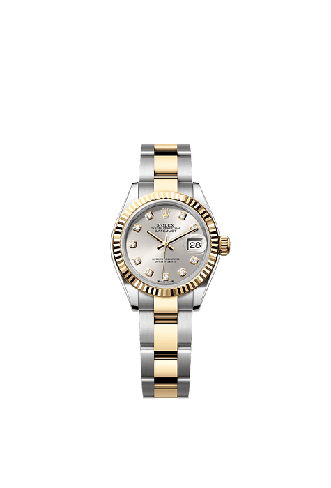 Rolex Two-Tone (YG/SS) Datejust - 28mm - Silver Diamond Dial - Oyster