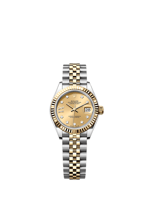 Rolex Two-Tone (YG/SS) Datejust - 28mm - Champagne-colour Diamond Dial - Jubilee