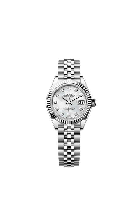 Rolex Stainless Steel Datejust - 28mm - White mother-of-pearl Diamond Dial - Jubilee