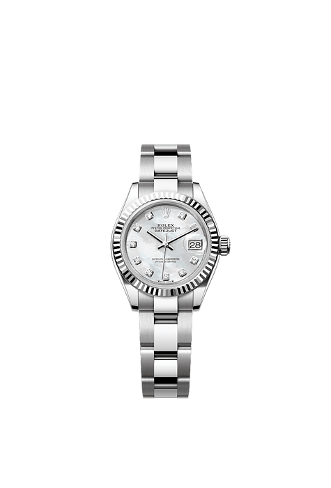 Rolex Stainless Steel Datejust - 28mm - White mother-of-pearl Diamond Dial - Oyster