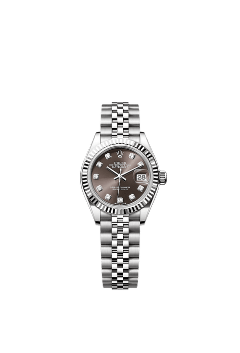 Rolex Stainless Steel Datejust - 28mm - Dark grey Diamond Dial - Jubilee