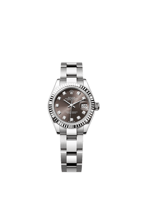 Rolex Stainless Steel Datejust - 28mm - Dark grey Diamond Dial - Oyster