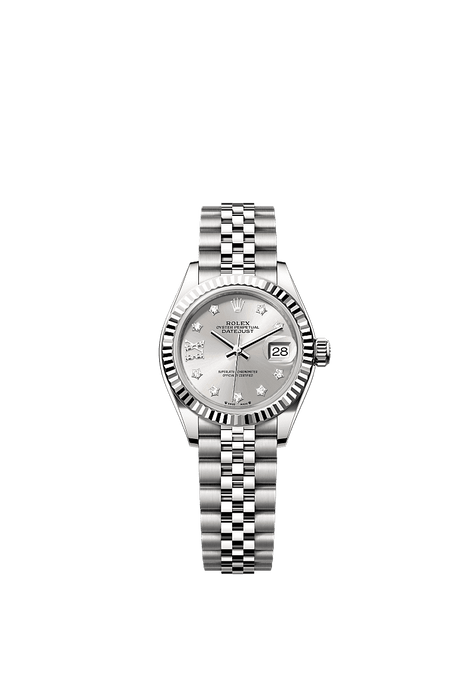 Rolex Stainless Steel Datejust - 28mm - Silver Diamond Dial - Jubilee