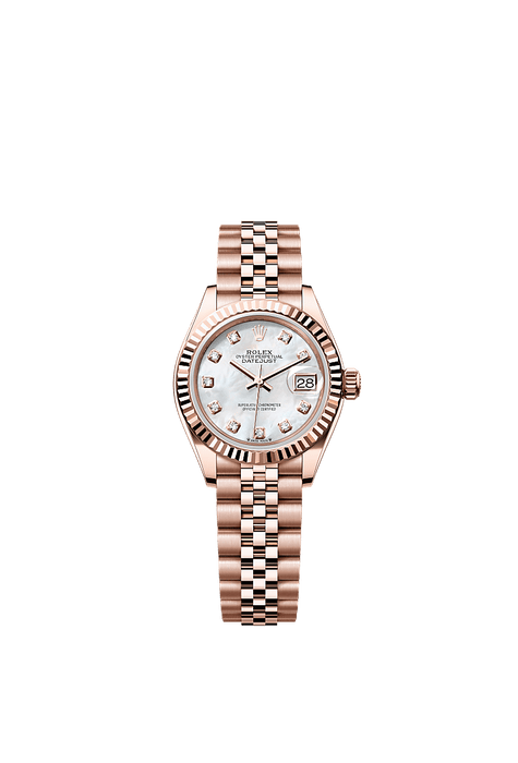 Rolex Rose Gold Datejust - 28mm - White mother-of-pearl Diamond Dial - Jubilee