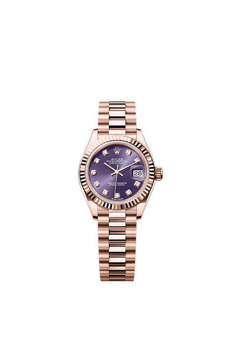 Rolex Rose Gold Datejust - 28mm - Aubergine Diamond Dial - President