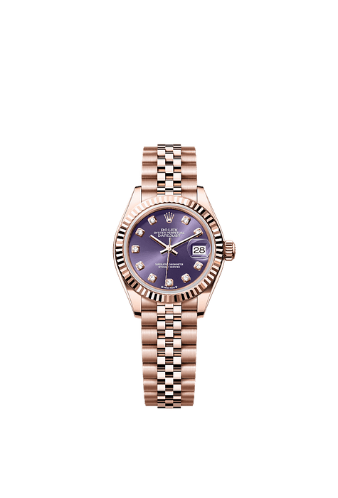 Rolex Rose Gold Datejust - 28mm - Aubergine Diamond Dial - Jubilee