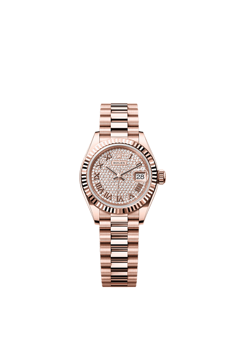 Rolex Rose Gold Datejust - 28mm - Diamond-paved - President