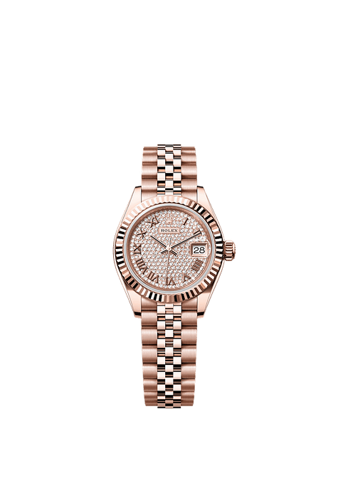 Rolex Rose Gold Datejust - 28mm - Diamond-paved - Jubilee