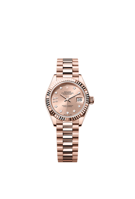 Rolex Rose Gold Datejust - 28mm - Rosé-colour Diamond Dial - President