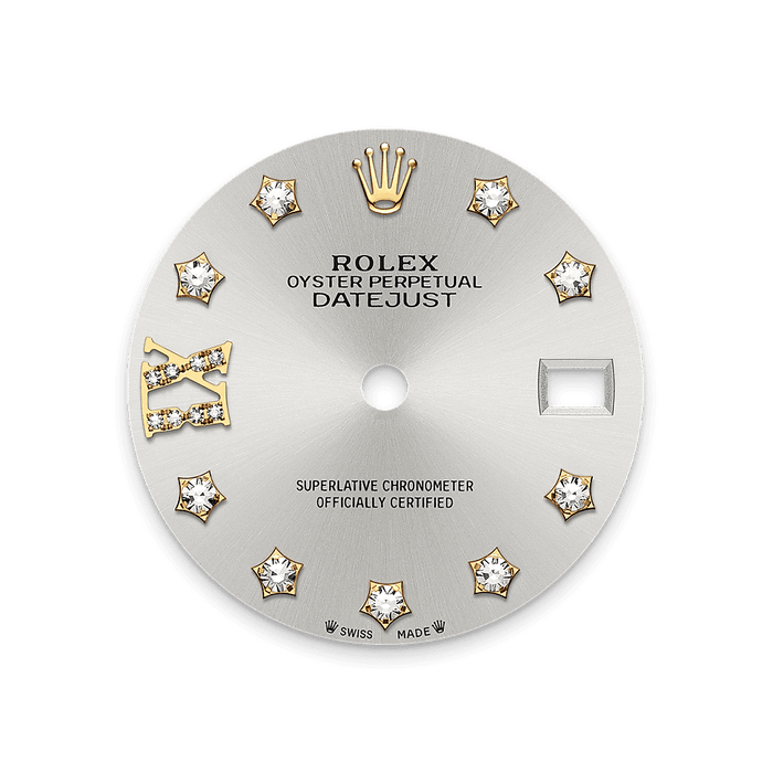 Rolex Yellow Gold Datejust - 28mm - Silver Diamond Dial - Jubilee