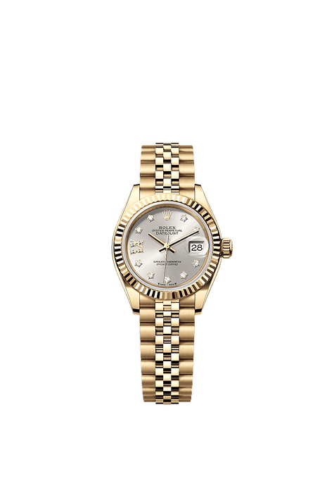 Rolex Yellow Gold Datejust - 28mm - Silver Diamond Dial - Jubilee