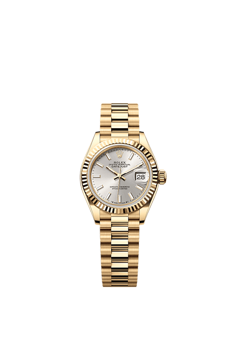 Rolex Yellow Gold Datejust - 28mm - Silver - President