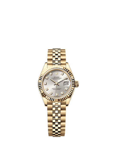 Rolex Yellow Gold Datejust - 28mm - Silver Diamond Dial - Jubilee