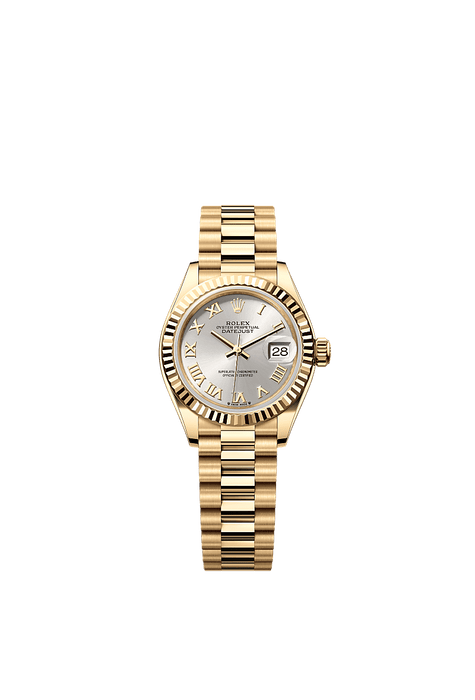 Rolex Yellow Gold Datejust - 28mm - Silver - President