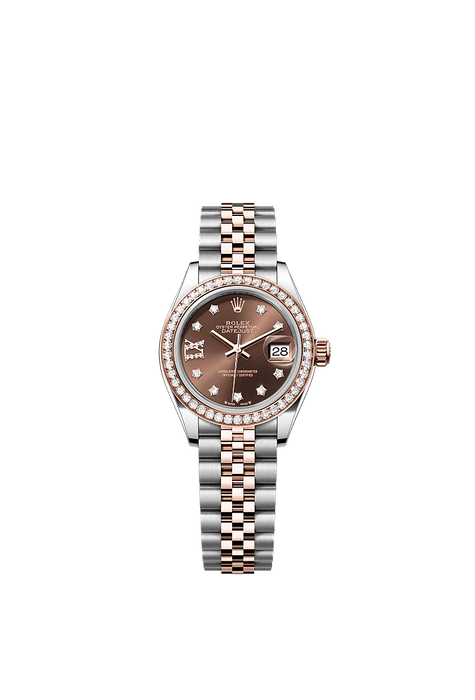 Rolex Two-Tone (RG/SS) Datejust - 28mm - Chocolate Diamond Dial - Jubilee