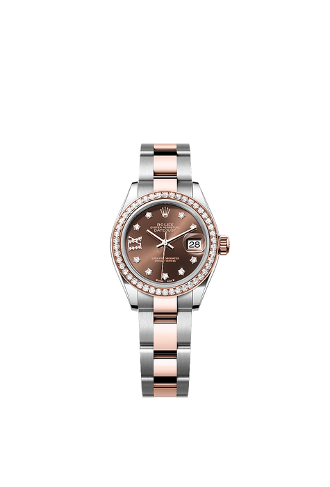 Rolex Two-Tone (RG/SS) Datejust - 28mm - Chocolate Diamond Dial - Oyster