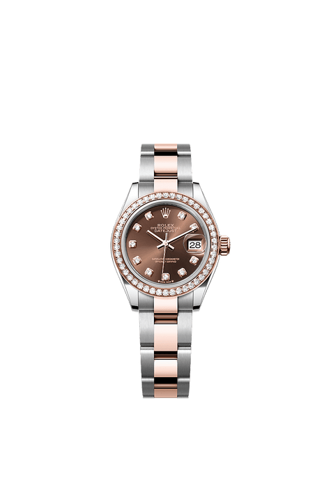 Rolex Two-Tone (RG/SS) Datejust - 28mm - Chocolate Diamond Dial - Oyster