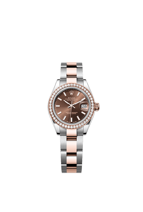 Rolex Two-Tone (RG/SS) Datejust - 28mm - Chocolate - Oyster