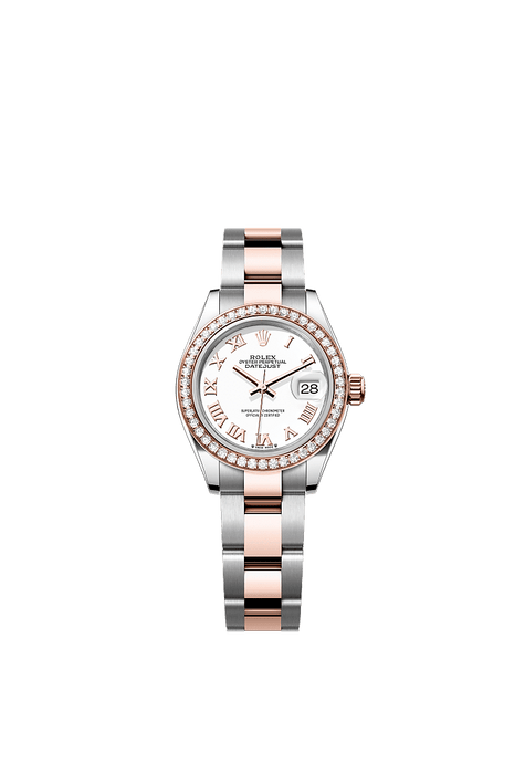 Rolex Two-Tone (RG/SS) Datejust - 28mm - White - Oyster