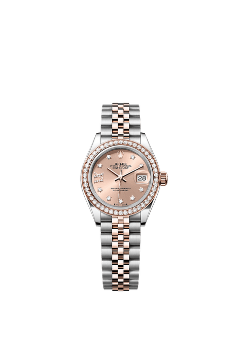 Rolex Two-Tone (RG/SS) Datejust - 28mm - Rosé-colour Diamond Dial - Jubilee