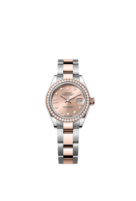 Rolex Two-Tone (RG/SS) Datejust - 28mm - Rosé-colour Diamond Dial - Oyster