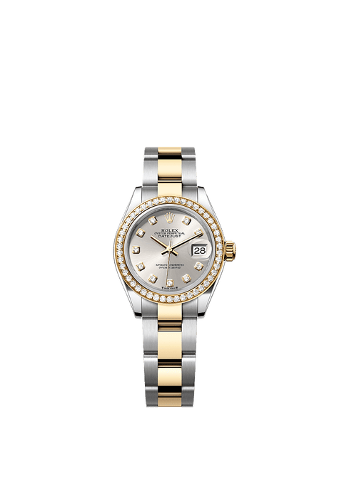 Rolex Two-Tone (YG/SS) Datejust - 28mm - Silver Diamond Dial - Oyster