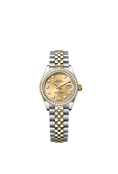 Rolex Two-Tone (YG/SS) Datejust - 28mm - Champagne-colour Diamond Dial - Jubilee