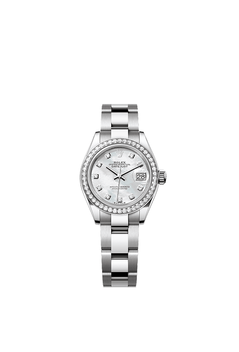 Rolex Stainless Steel Datejust - 28mm - White mother-of-pearl Diamond Dial - Oyster