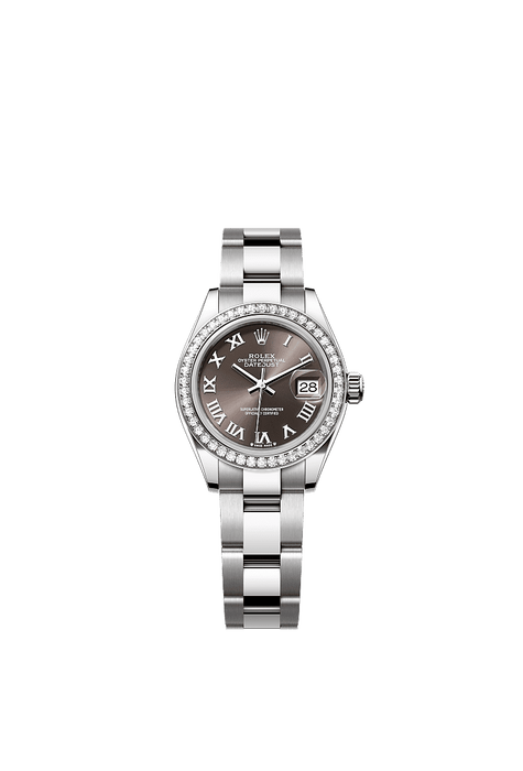 Rolex Stainless Steel Datejust - 28mm - Dark grey - Oyster