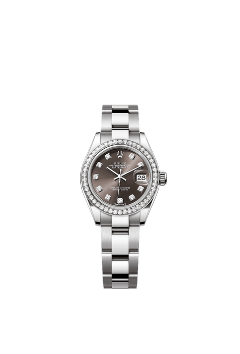 Rolex Stainless Steel Datejust - 28mm - Dark grey Diamond Dial - Oyster