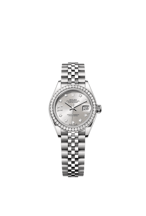 Rolex Stainless Steel Datejust - 28mm - Silver Diamond Dial - Jubilee