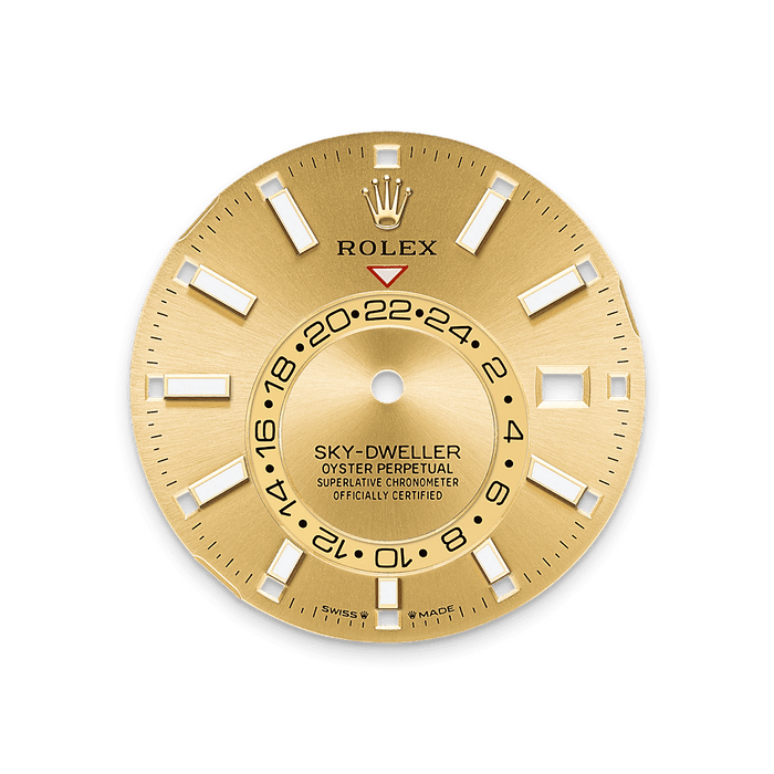 Rolex Yellow Gold Sky-Dweller - 42mm - Champagne-colour - Oysterflex